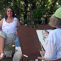 Artist Working on Portrait